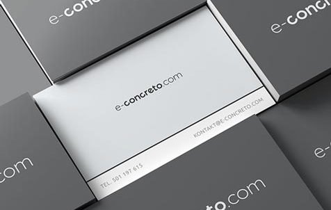e-concreto - projekt strony, logo, etykiet