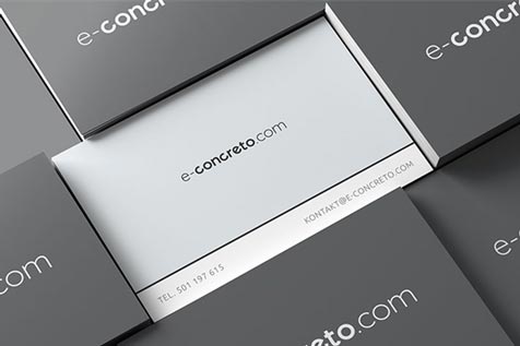 e-concreto - projekt strony, logo, etykiet